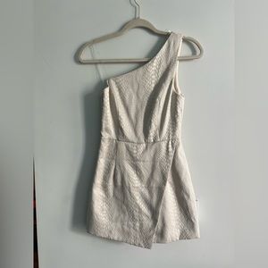 Do + Be white snakeskin jumpsuit / romper